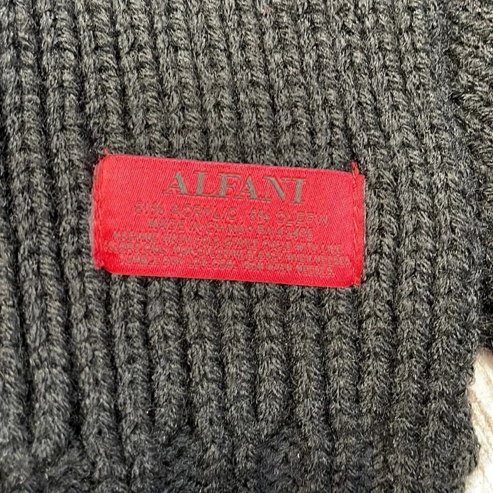 Alfani NWT Black With Blue Stripes Acrylic Winter Scarf